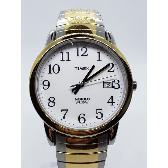 Timex Indiglo T2H311 Men watch Classic large round white face with calendar date